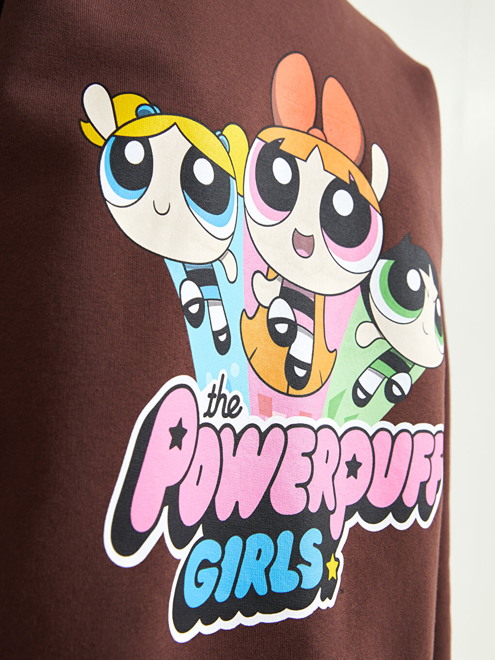 Crew Neck Powerpuff Girls Printed Women's Thick Sweatshirt-3