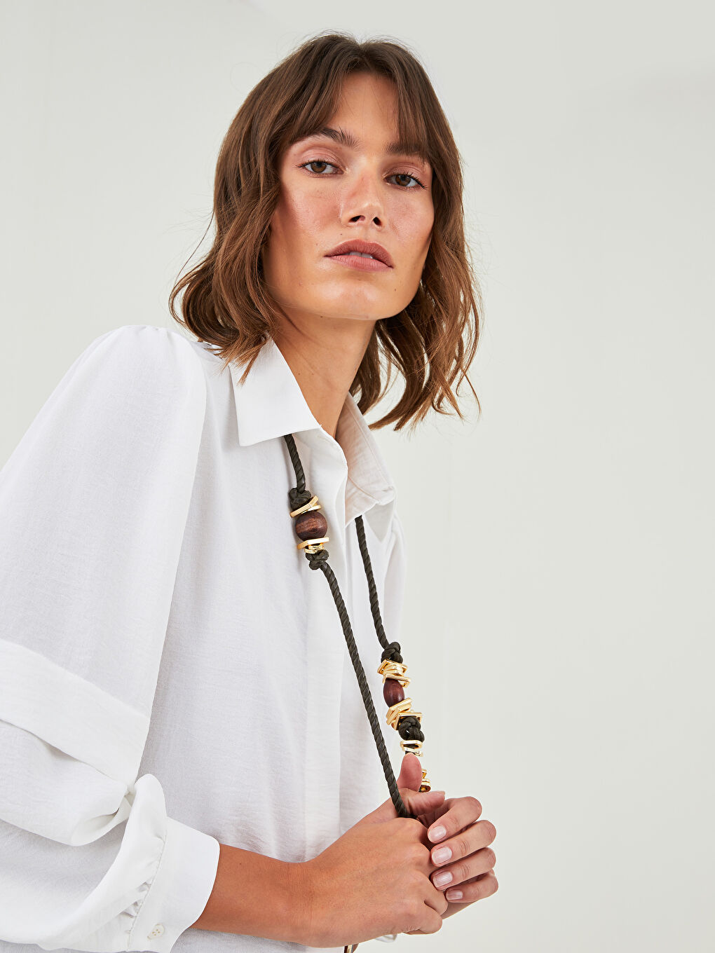 Karışık Ahşap Boncuklu Kadın Kolye