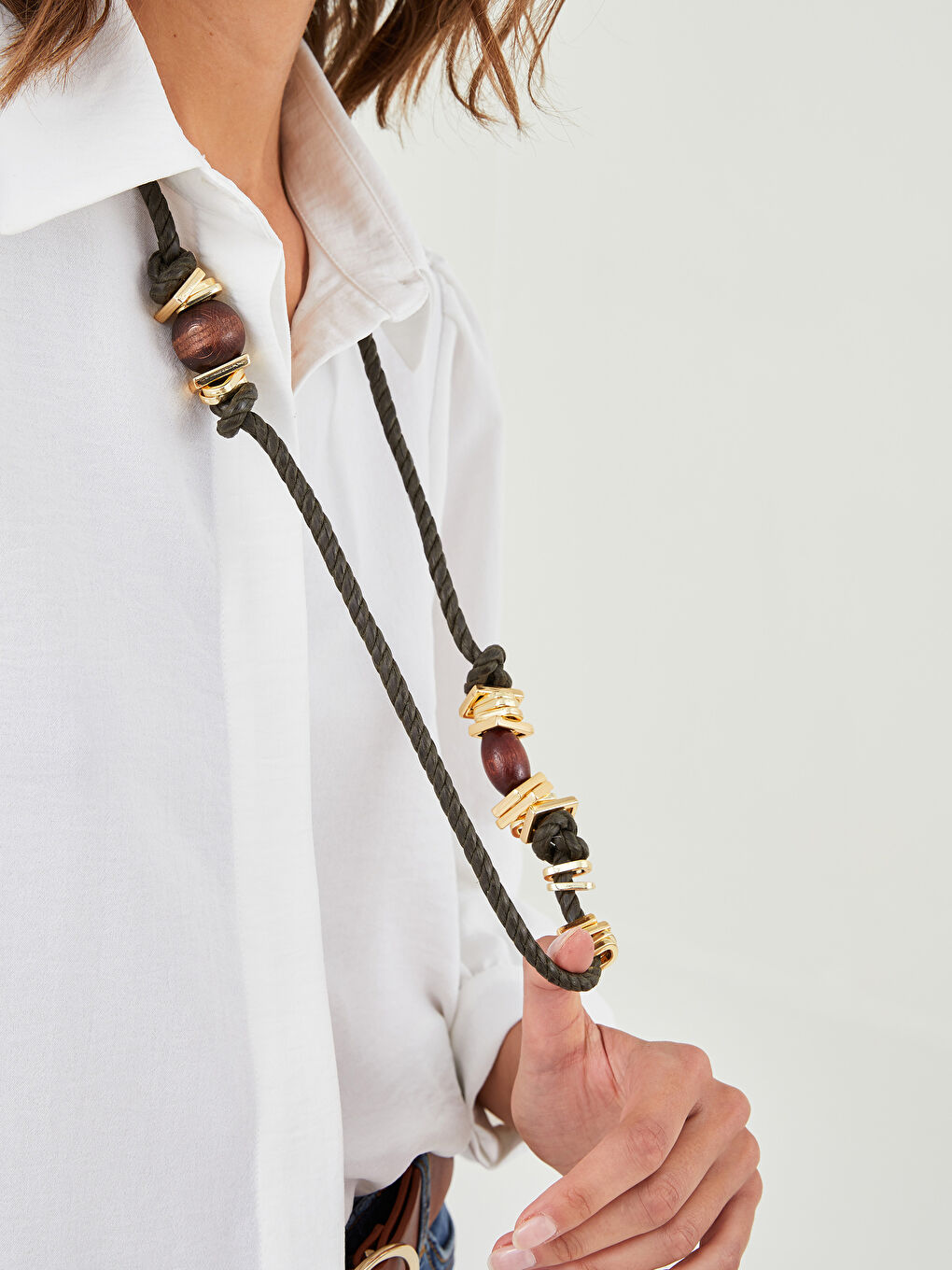 Karışık Ahşap Boncuklu Kadın Kolye-1