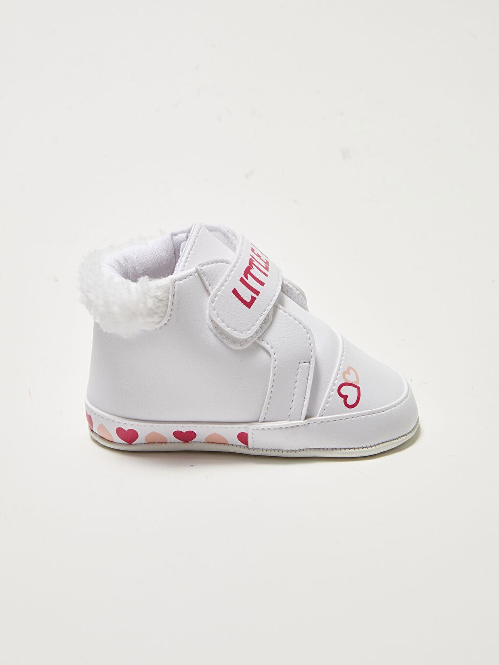 Beyaz Baskılı Cırt Cırtlı Kız Bebek Yürüme Öncesi Bot-1