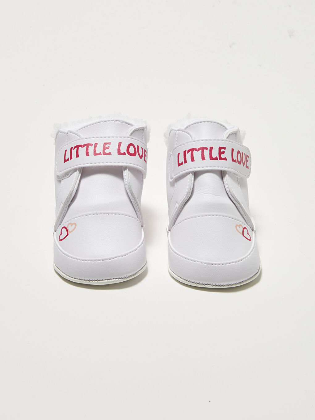 Beyaz Baskılı Cırt Cırtlı Kız Bebek Yürüme Öncesi Bot-2