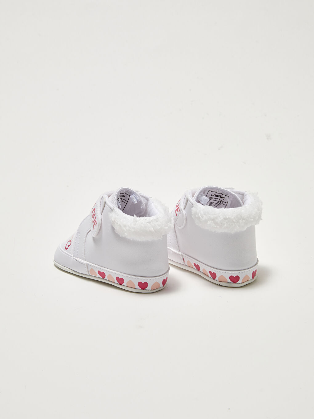 Beyaz Baskılı Cırt Cırtlı Kız Bebek Yürüme Öncesi Bot-3