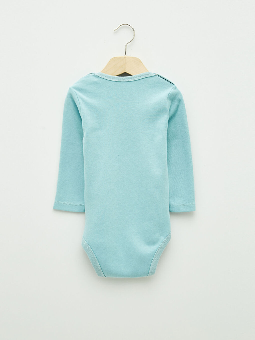 Crew Neck Embroidery Detailed Long Sleeve Cotton Baby Boy Snap Button Body-1