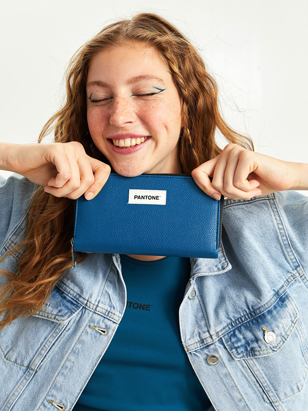 Petrol Baskılı Fermuarlı Kadın Cüzdan-3