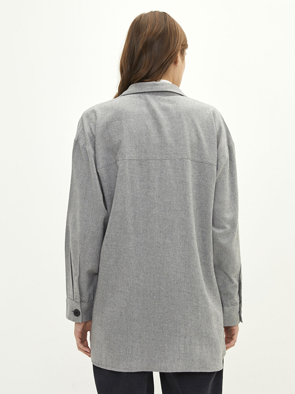 LCWAIKIKI Classic Schlichte Langarm-Twill-Hemd-Tunika für Damen -W1KF21Z8-LAL