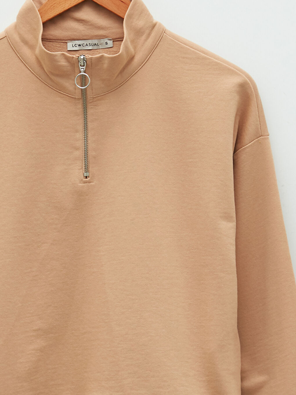 Hanorac Femei cu Guler Tip Pâlnie Simplu și Mânecă Lungă-7