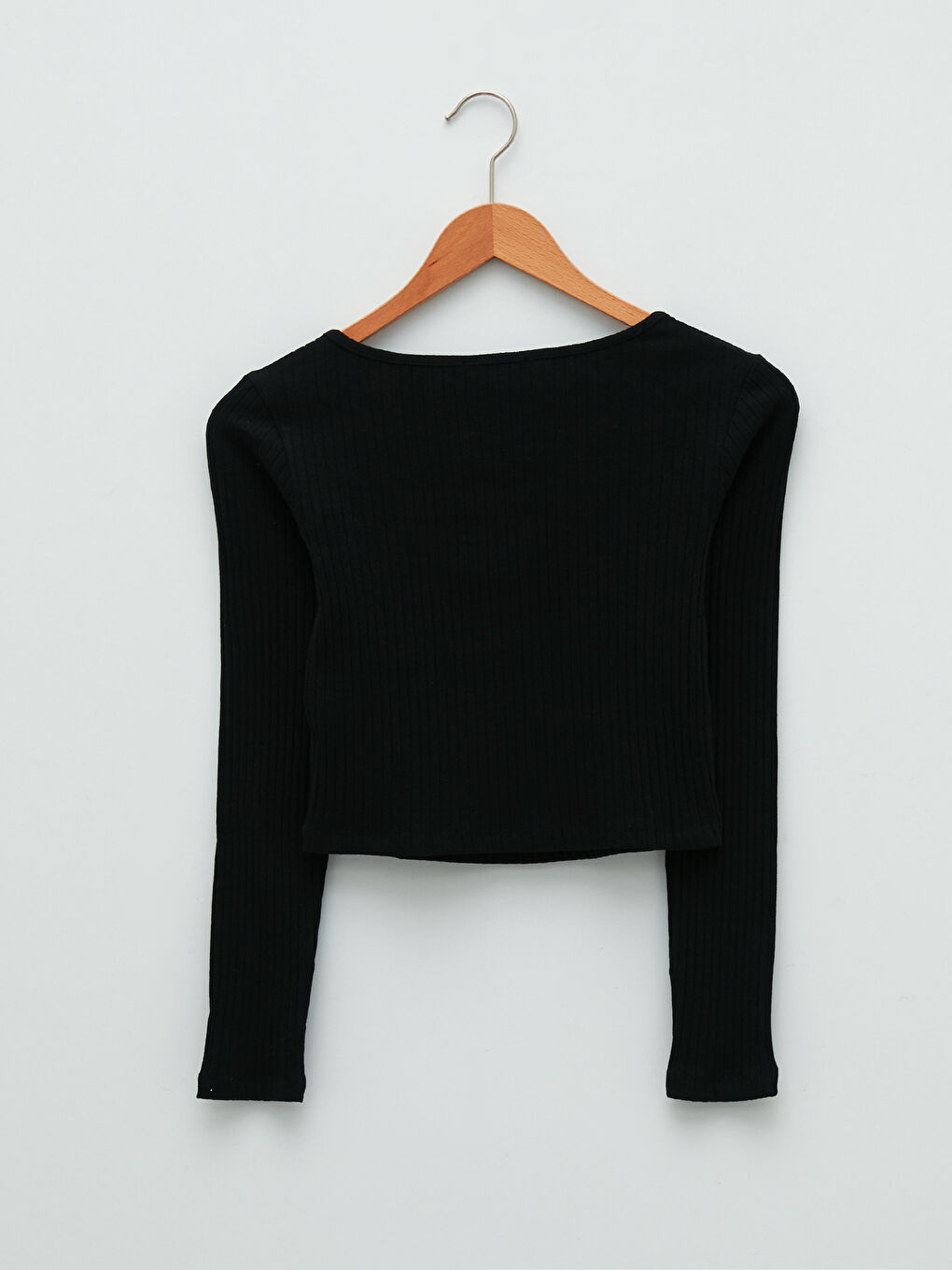 Rundhalsausschnitt Schlicht Langarm Damen T-Shirt-6