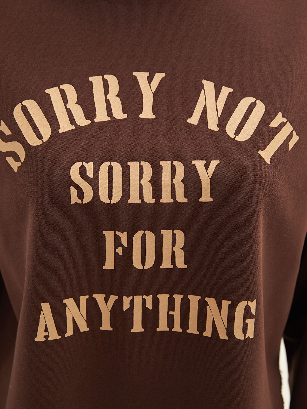 Crew Neck Slogan Printed Long Sleeve Cotton Women's Sweatshirt-3