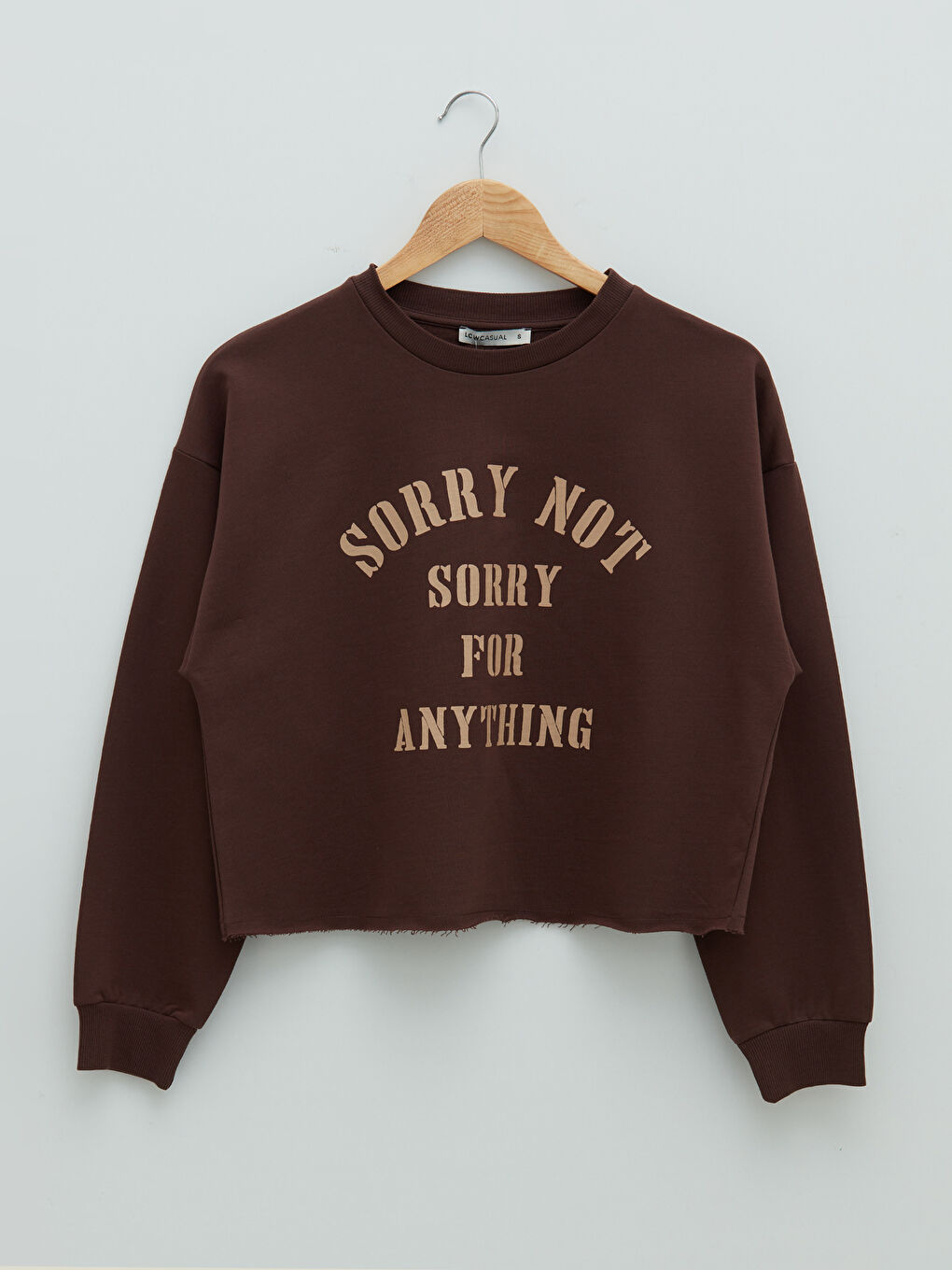 Crew Neck Slogan Printed Long Sleeve Cotton Women's Sweatshirt-5