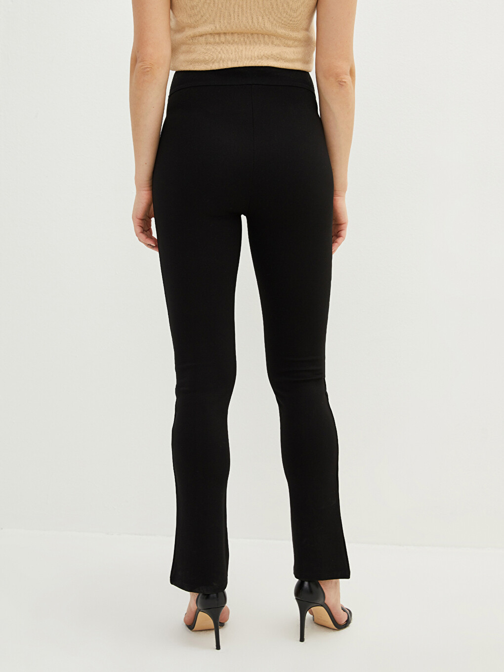 Tummy Paneled Straight Slit Detailed Maternity Trousers-4