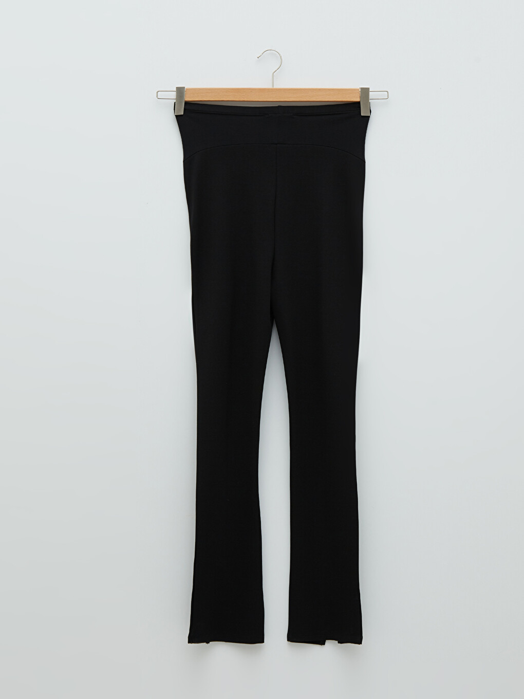 Tummy Paneled Straight Slit Detailed Maternity Trousers-6