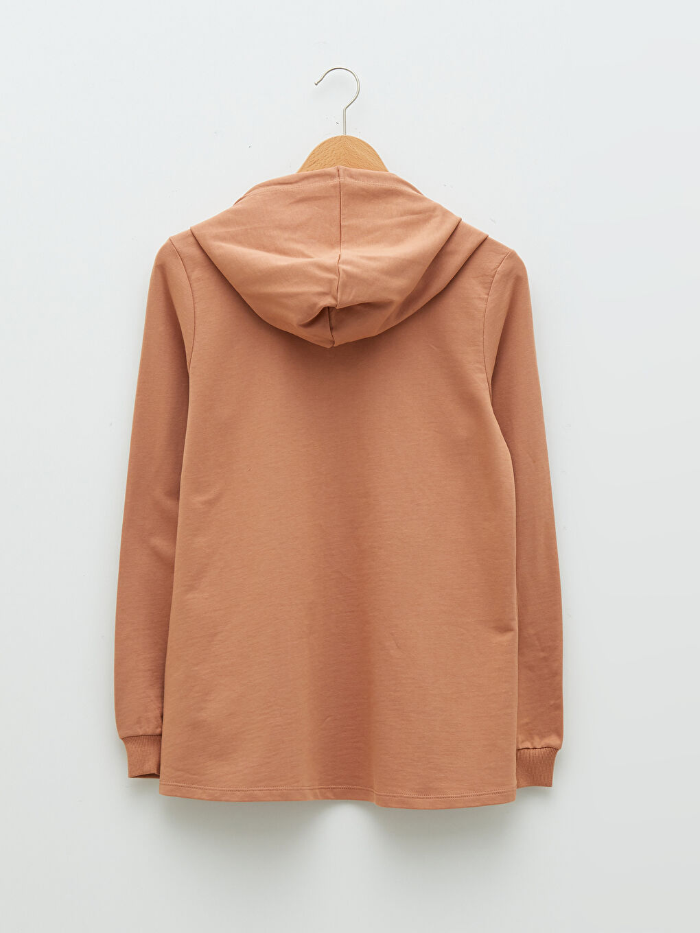 Kahverengi Düz Uzun Kollu Emzirme Özellikli Hamile Hoodie-7