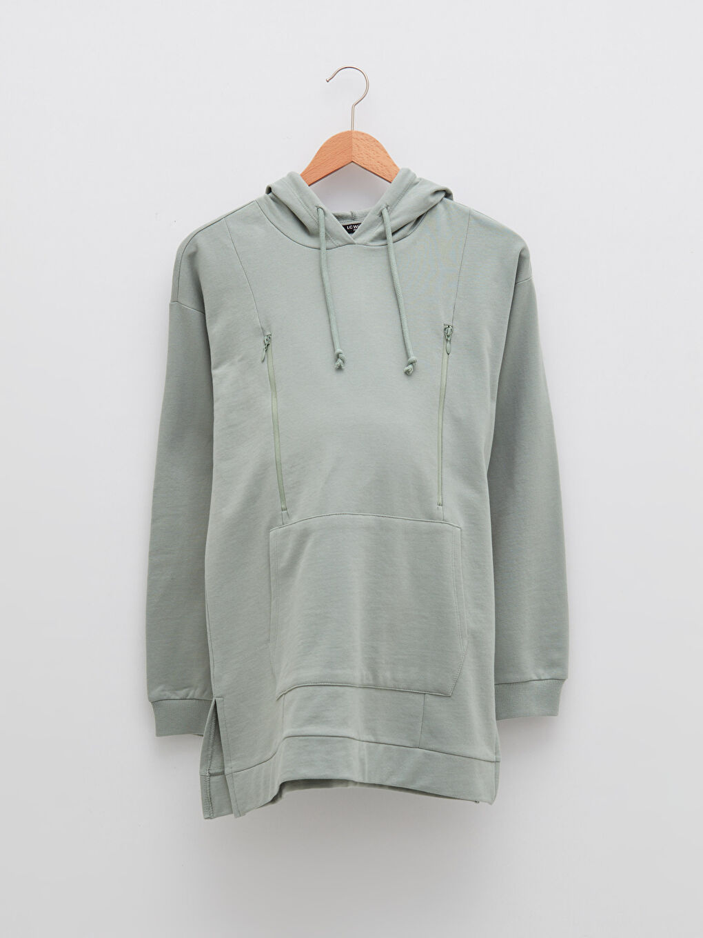 سويت شيرت حمل بـ كُم طويل سادة بـ زُنط مع فتحة للرضاعة-7