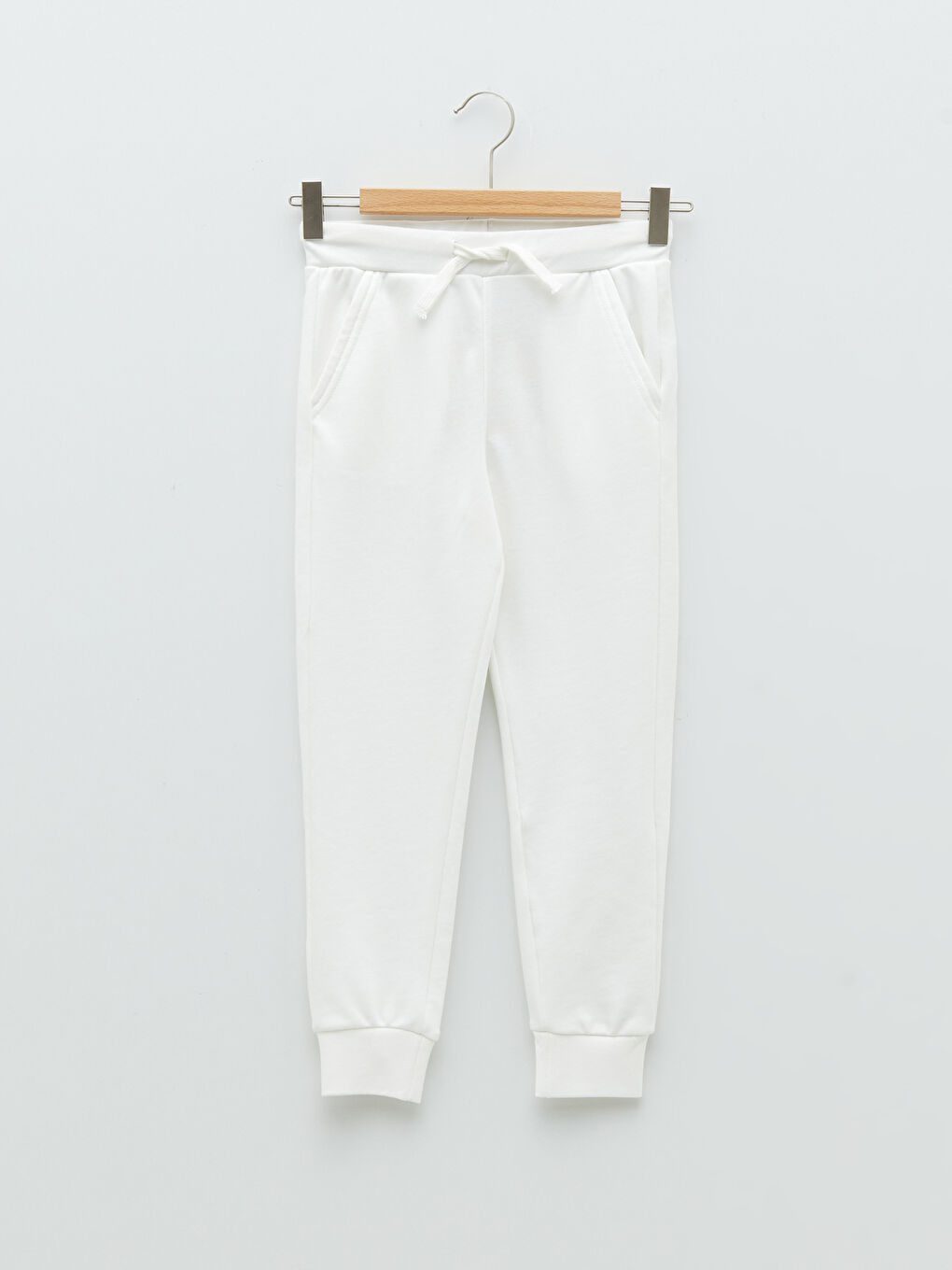 Ekru Beli Lastikli Basic Erkek Çocuk Jogger Eşofman Altı