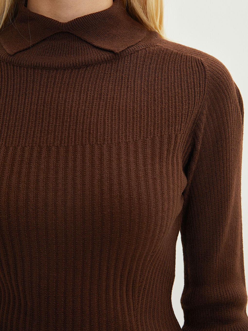 LCWAIKIKI Classic Polo Neck Women's Knitwear Dress -W1KH58Z8-S1J
