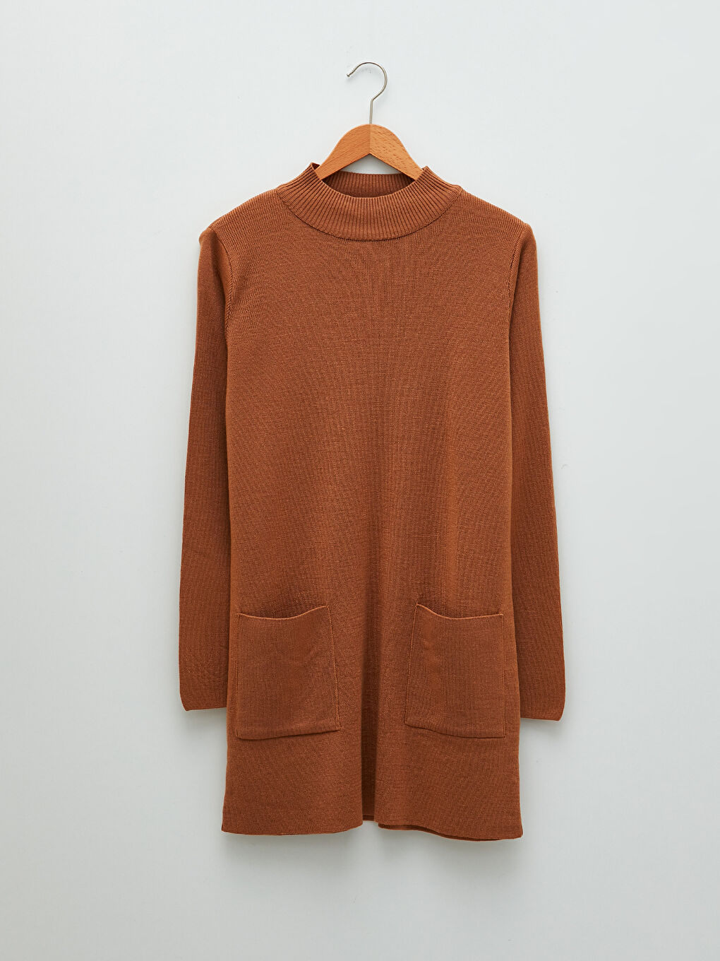 Half Turtleneck Long Sleeve Women's Knitwear Tunic-6