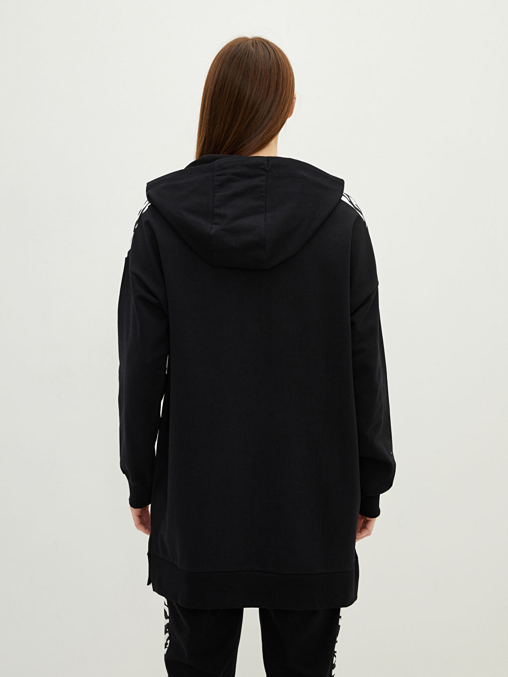 LCW Modest Kapuzensweatshirt-Tunika mit Muster und langen Ärmeln im Oversize-Stil für Damen -W1KH65Z8-RQN