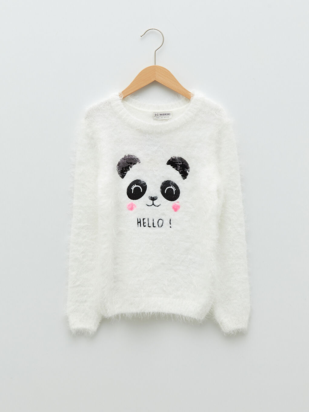 LCW Kids Crew Neck Embroidered Two Way Sequined Long Sleeve