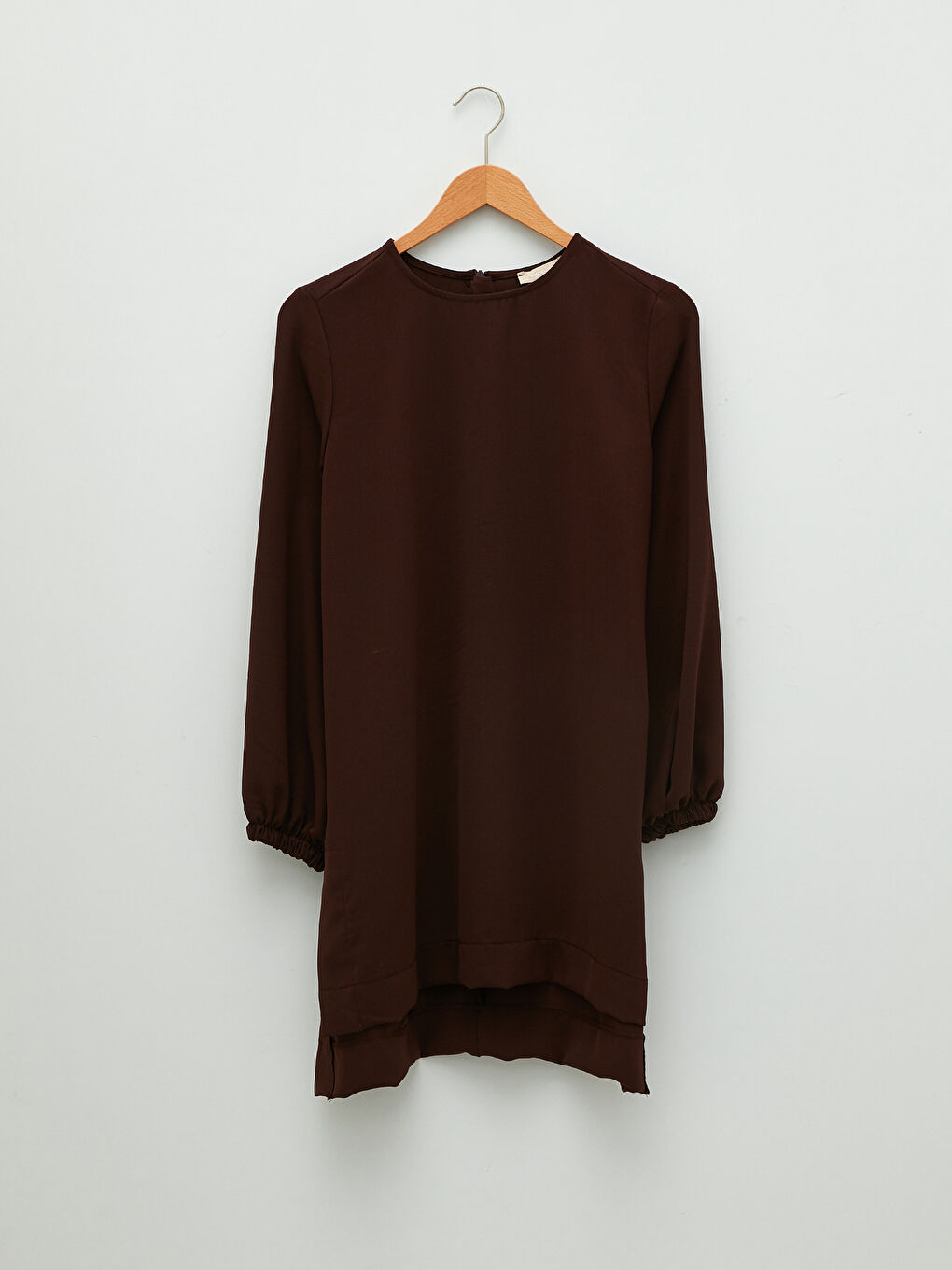 Crew Neck Plain Long Sleeve Women's Tunic-5