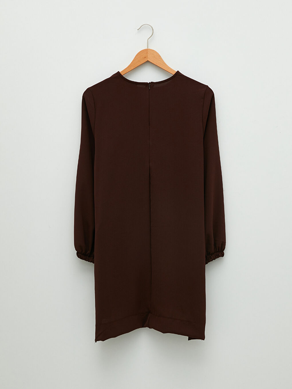 Crew Neck Plain Long Sleeve Women's Tunic-6