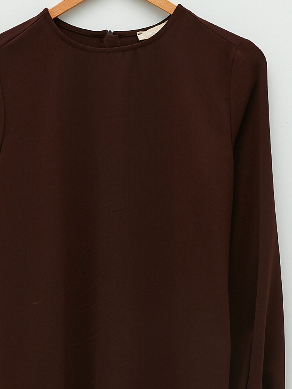 Crew Neck Plain Long Sleeve Women's Tunic-7