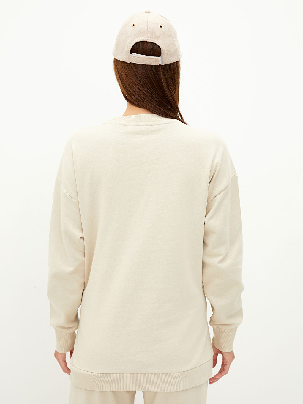 Hanorac pentru gravide cu mânecă lungă imprimat și guler rotund-4