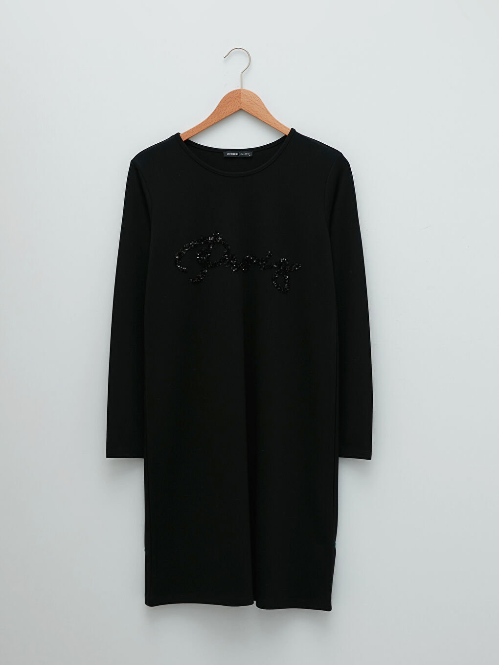 Crew Neck Sequin Embellished Long Sleeve Women's Tunic -W1KI56Z8-CVL