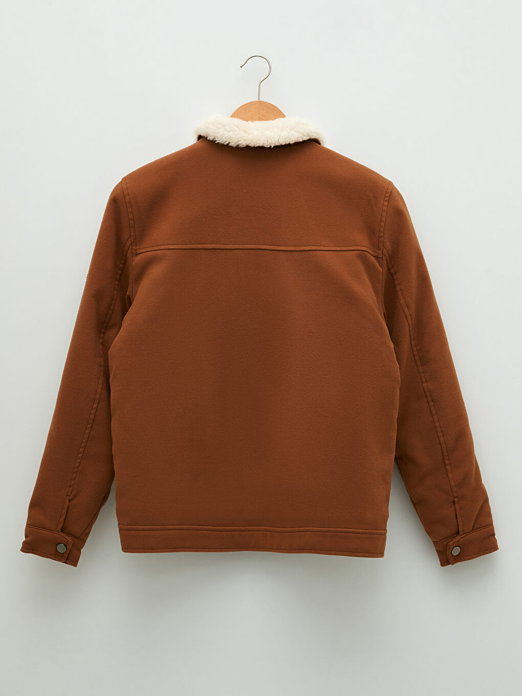 Kahverengi Slim Fit Kürk Yaka Erkek Mont-6