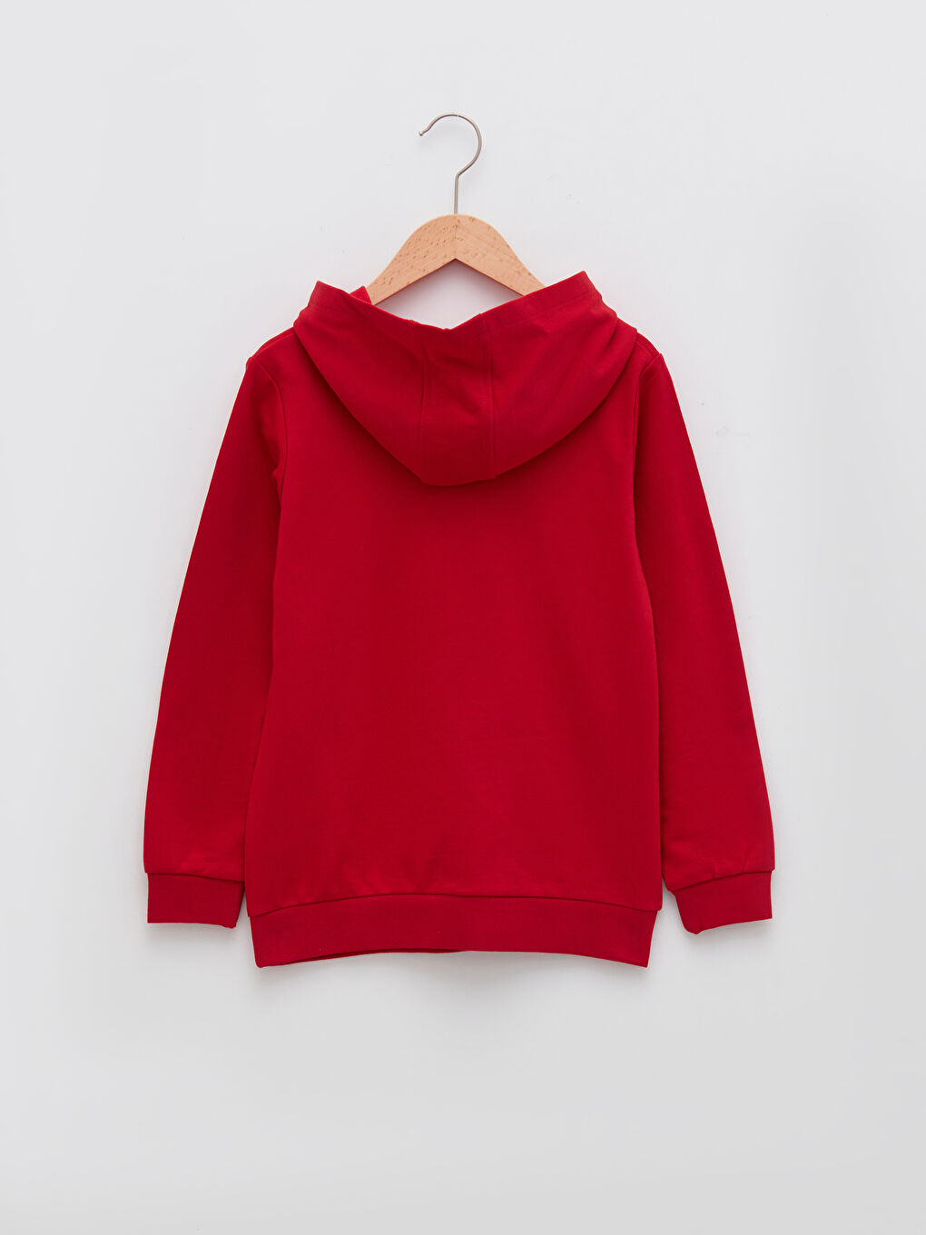 Kırmızı Kapüşonlu Baskılı Uzun Kollu Erkek Çocuk Sweatshirt-1