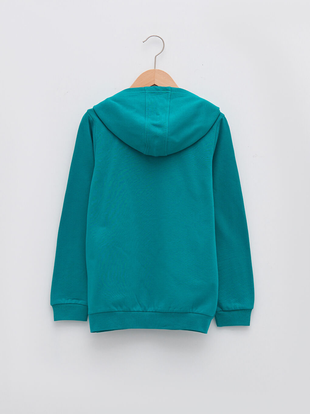 Turkuaz Kapüşonlu Baskılı Uzun Kollu Erkek Çocuk Sweatshirt-1