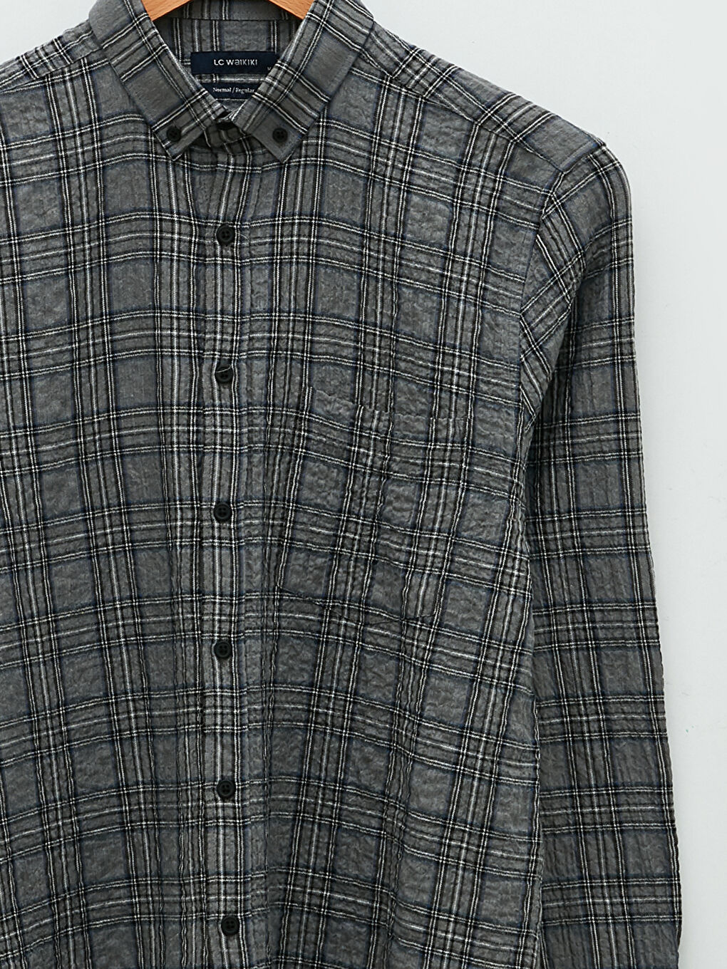Chemise en flanelle à carreaux à manches longues coupe régulière pour hommes-7