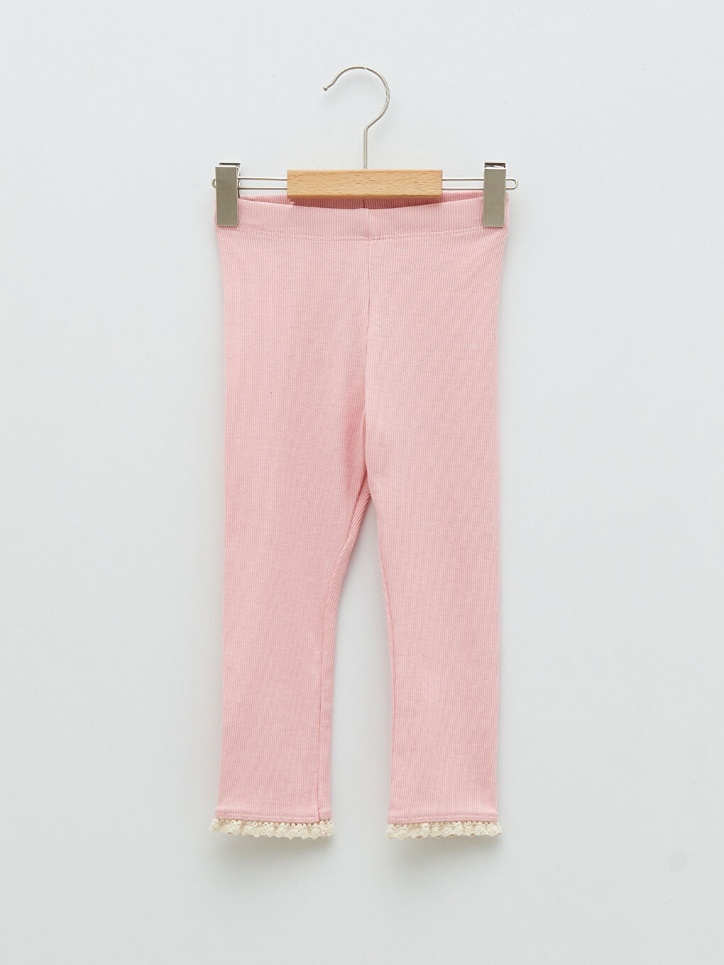 Pembe Beli Lastikli Basic Kız Bebek Tayt 2'li-4