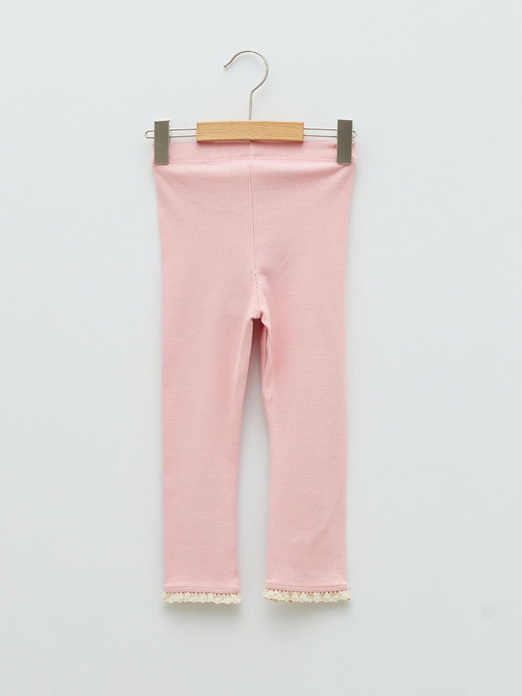 Pembe Beli Lastikli Basic Kız Bebek Tayt 2'li-6