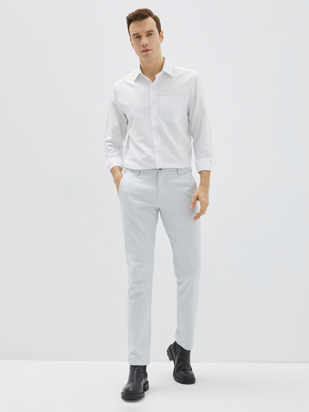 Gri Slim Fit Erkek Pantolon-1