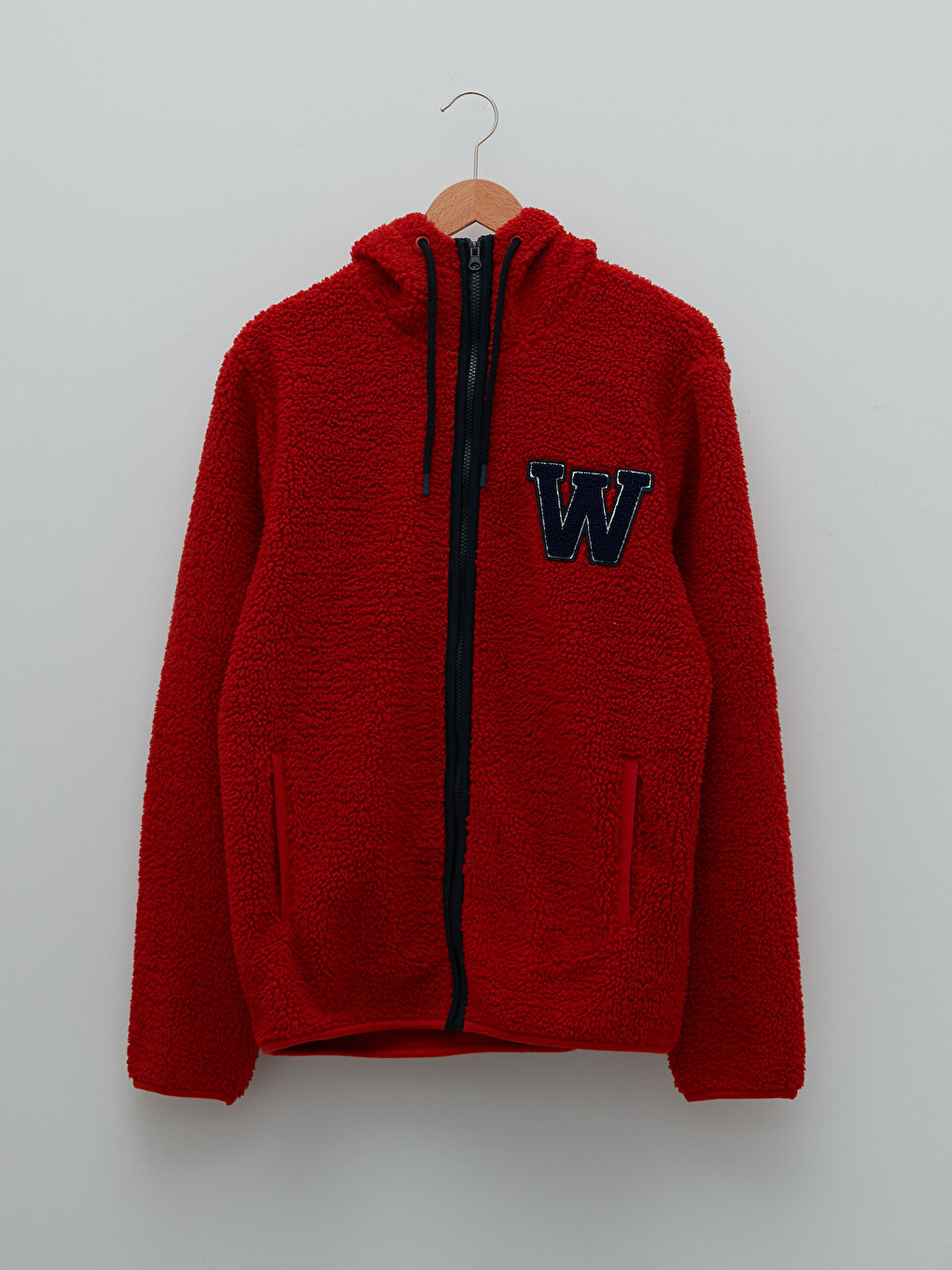 Standard Mold Stand Collar Plush Men's Cardigan-5
