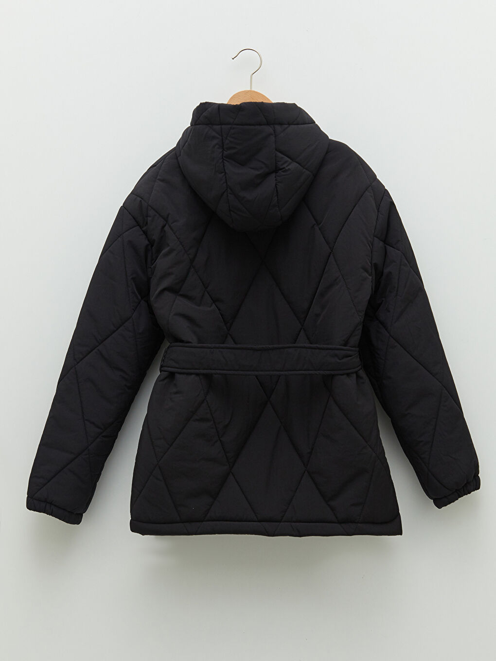 Hooded Quilted Patterned Long Sleeve Women's Puffer-6