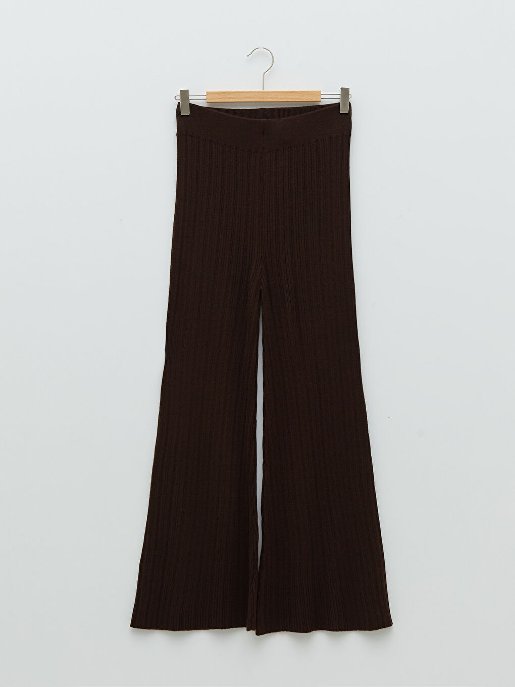Women's Elasticated Waist Plain Knitwear Trousers-5
