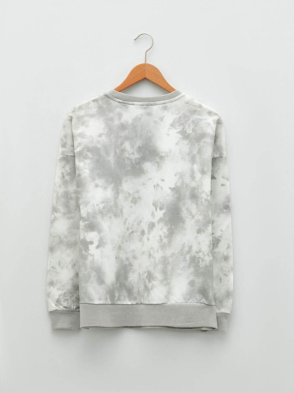 Beyaz Bisiklet Yaka Thumper Baskılı Uzun Kollu Kadın Sweatshirt-6