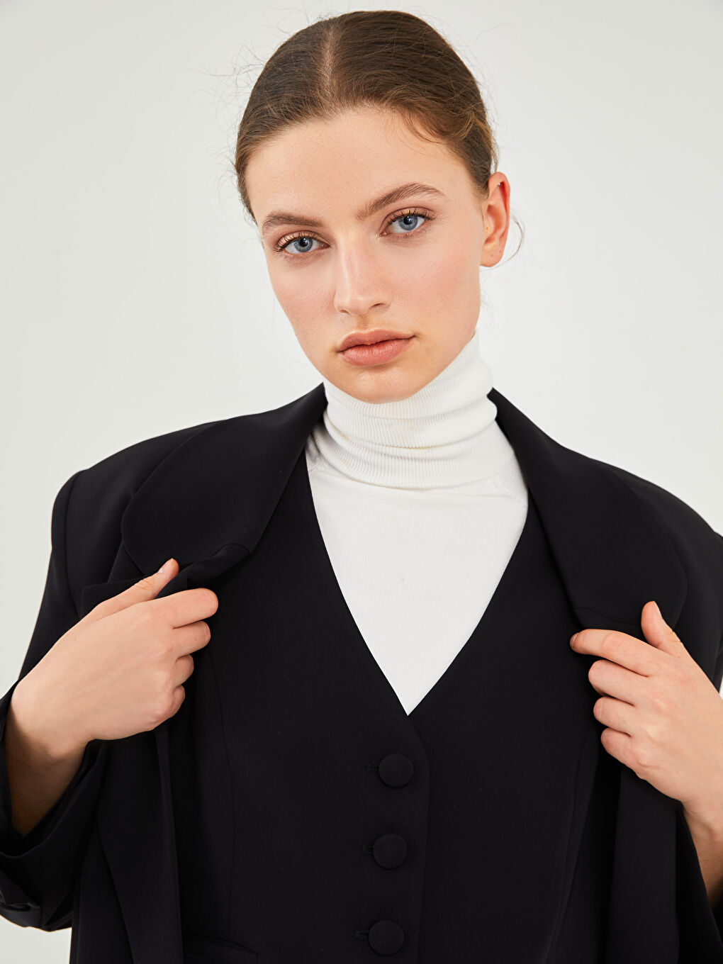 Plain Long Sleeve Oversize Women's Blazer Jacket-9