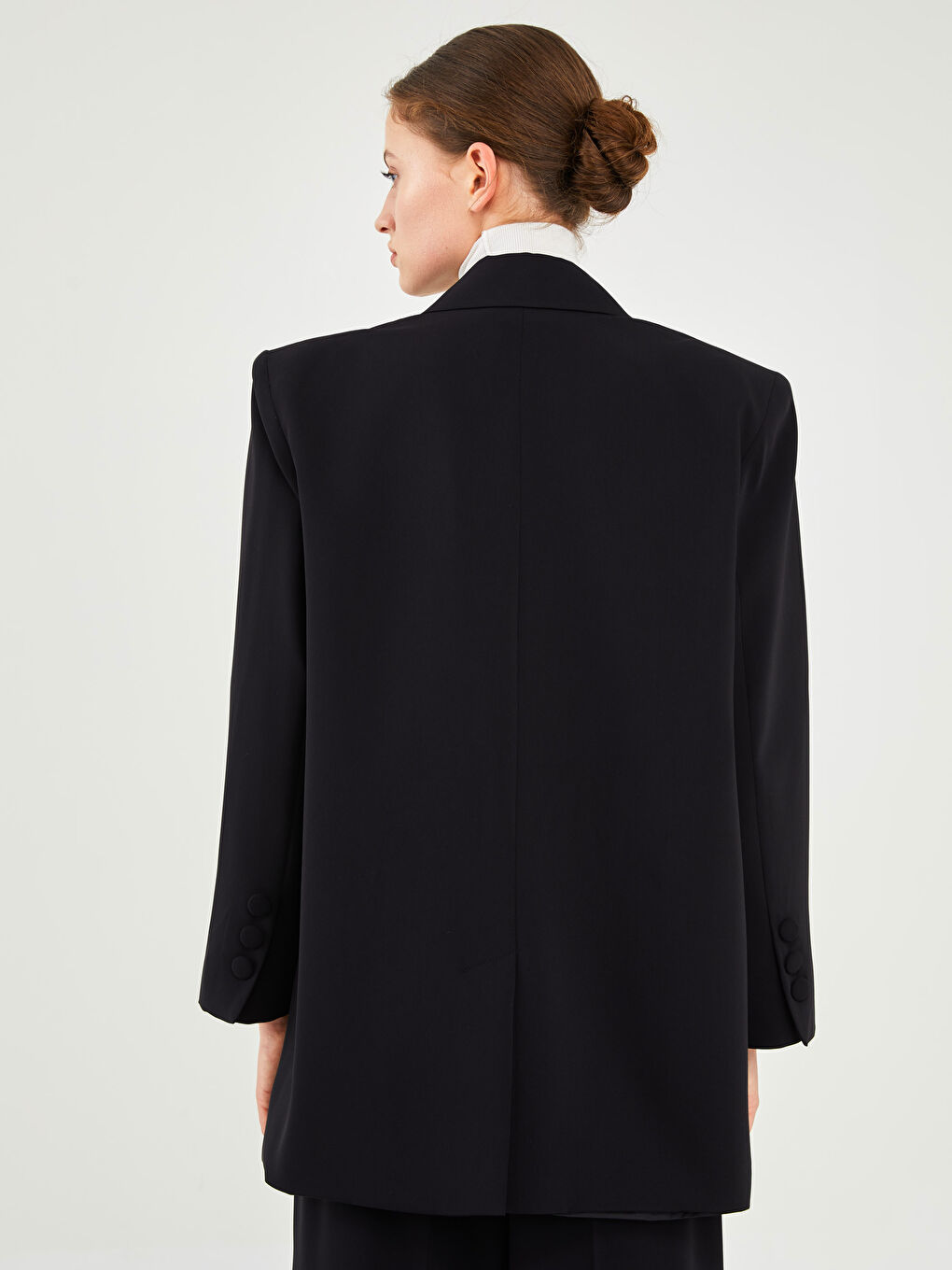 Plain Long Sleeve Oversize Women's Blazer Jacket-11