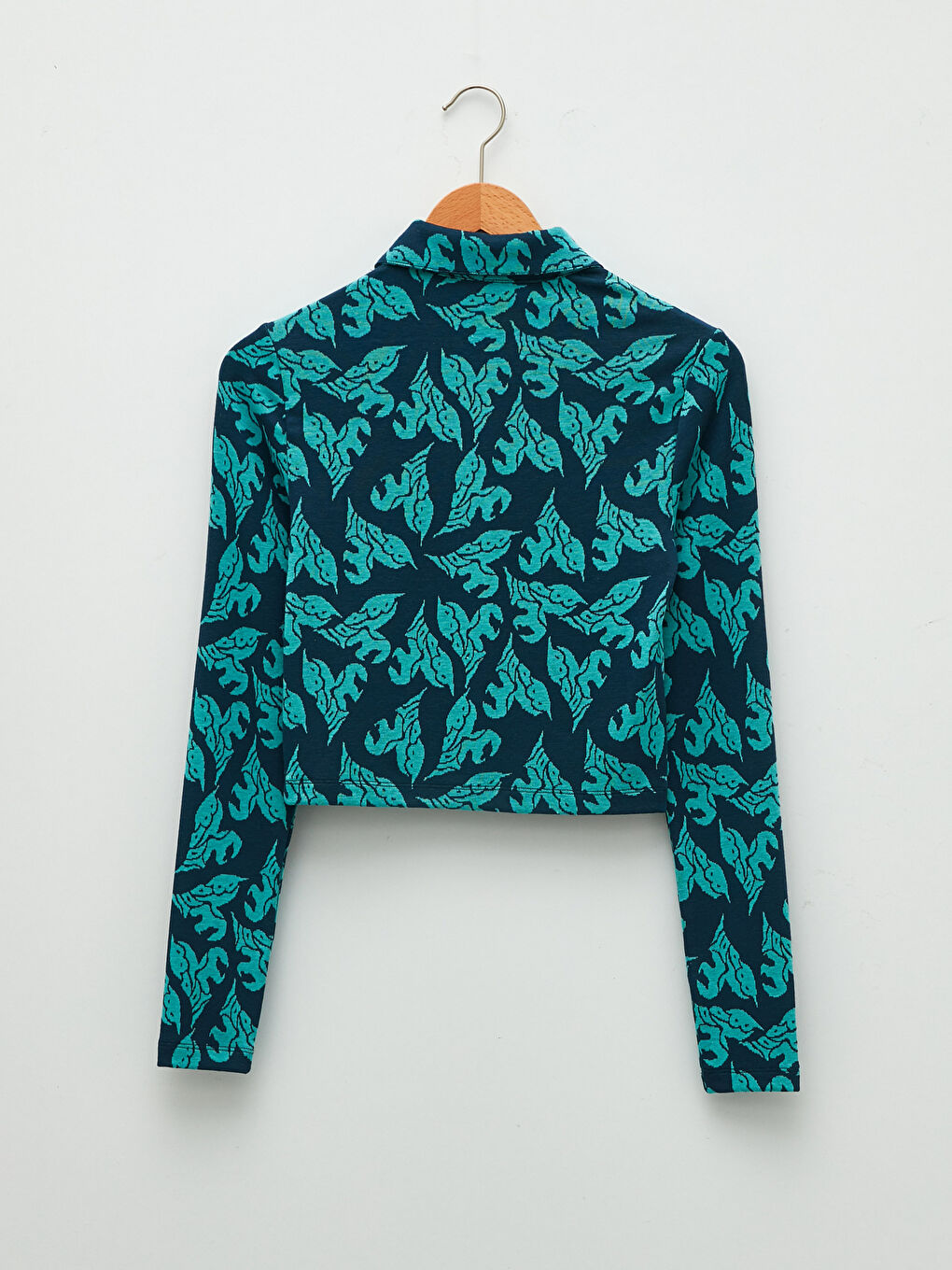 Cardigan cu Guler de Cămașă Imprimat Mânecă Lungă pentru Femei-6