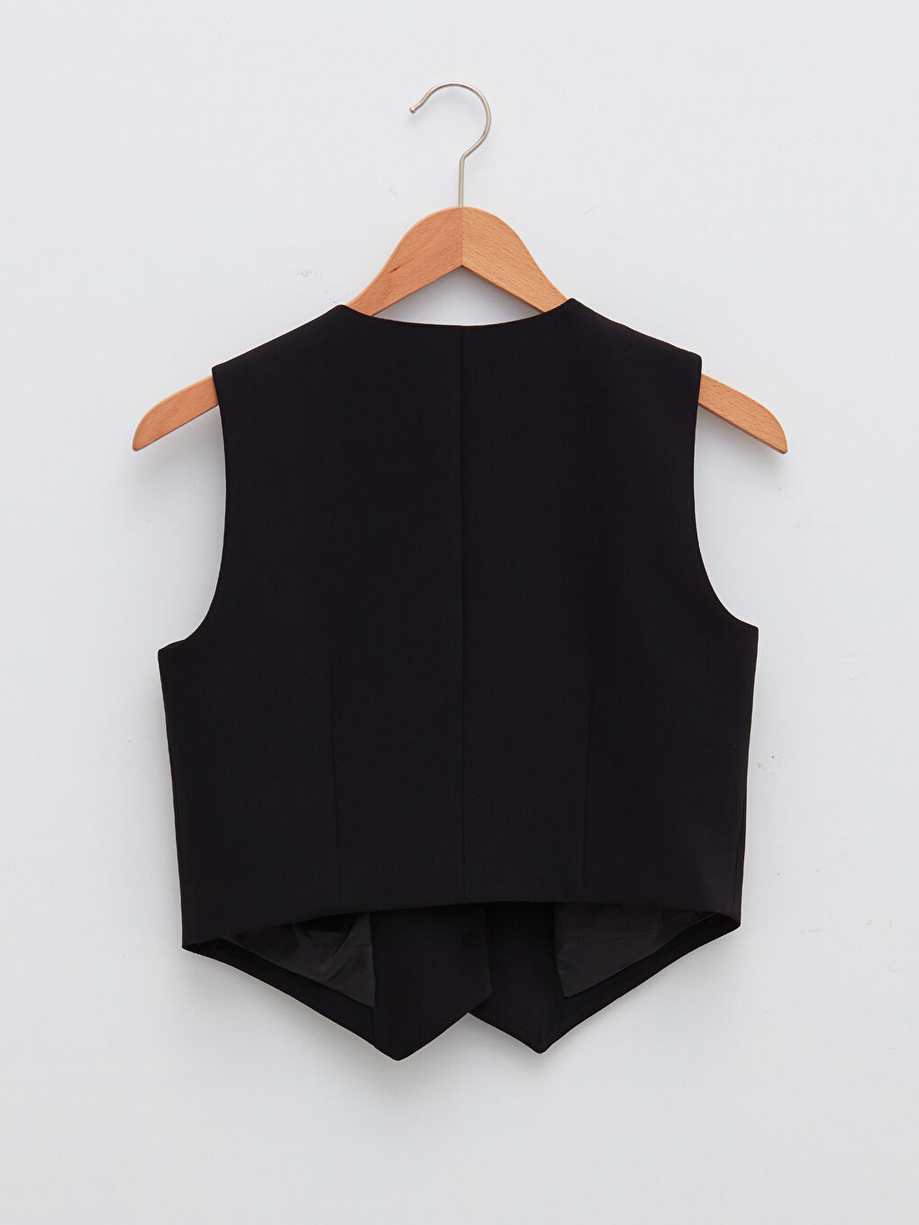 Siyah GAMZE SARAÇOĞLU X LCW VISION KADIN YELEK - V YAKA DÜZ ZİNCİR DETAYLI-9