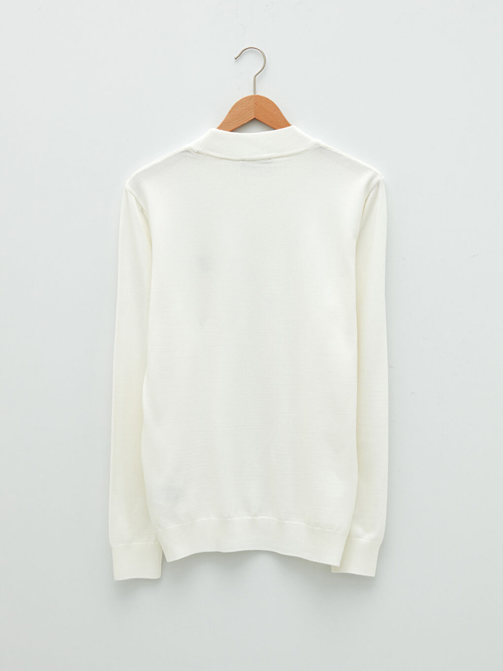 Ekru Yarım Balıkçı Yaka Uzun Kollu Erkek Triko Kazak-6