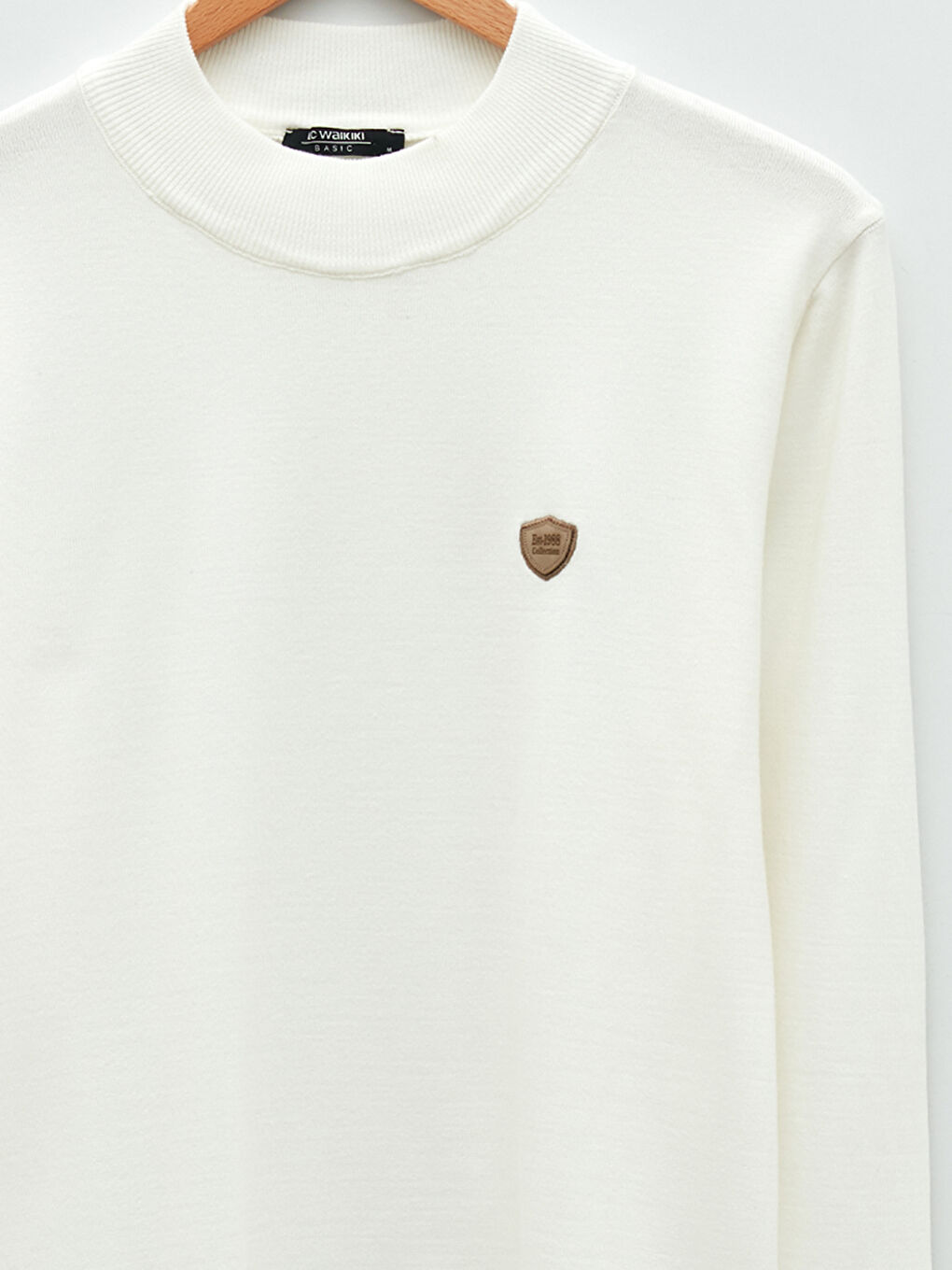 Ekru Yarım Balıkçı Yaka Uzun Kollu Erkek Triko Kazak-7