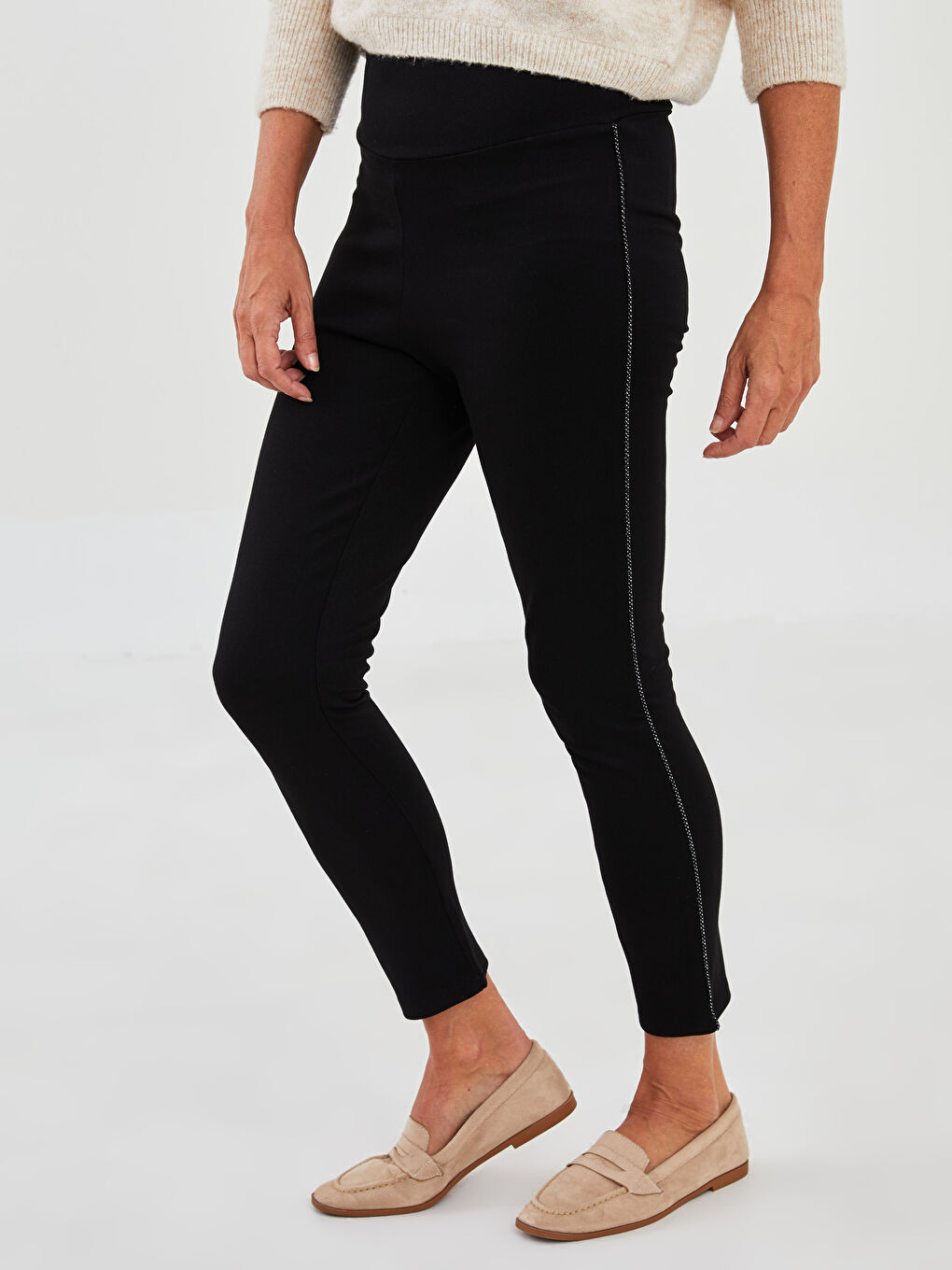 Elastic Waist Band Detailed Women's Leggings-2