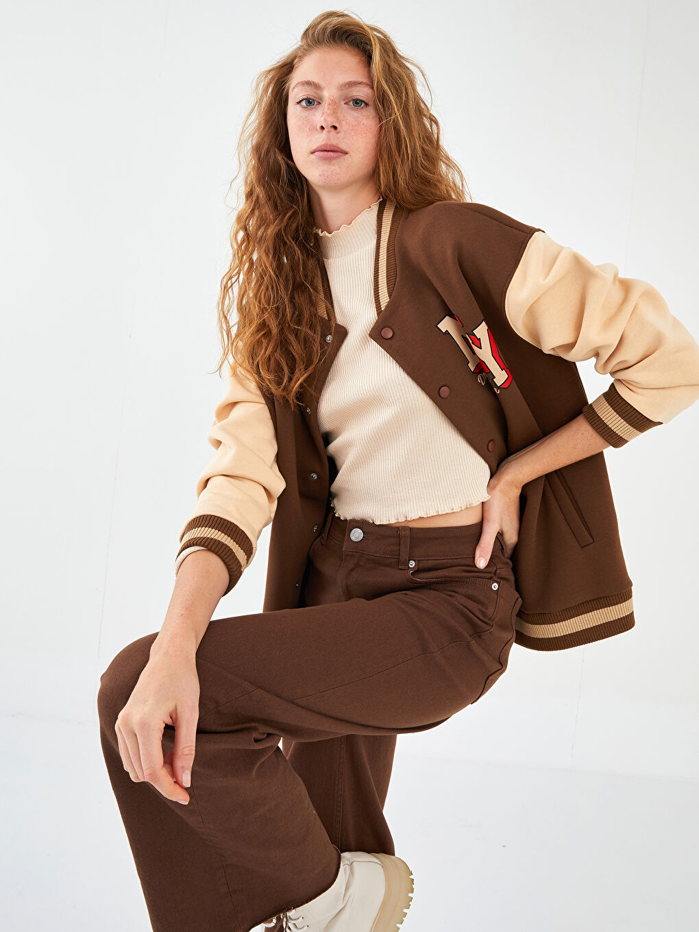 جاكت كلية كم طويل مطبوع للسيدات-1