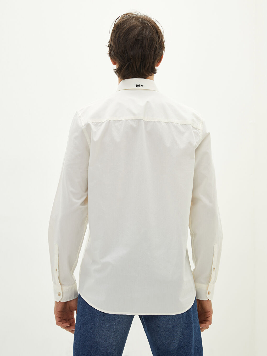 Beyaz Regular Fit Uzun Kollu Atatürk Temalı Erkek Gömlek-9