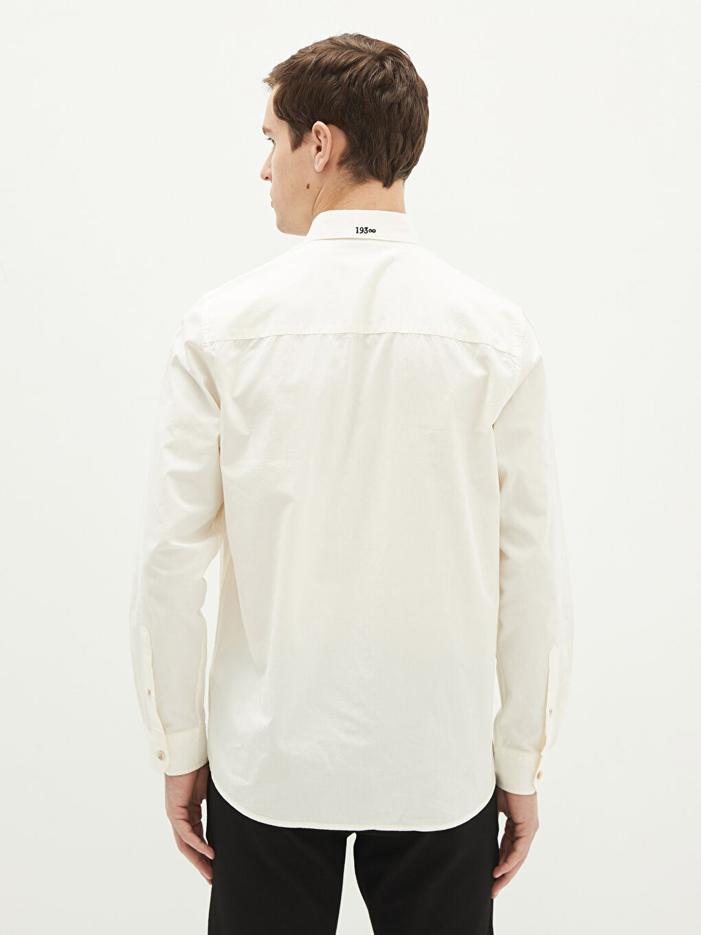 Beyaz Regular Fit Uzun Kollu Atatürk Temalı Erkek Gömlek-8