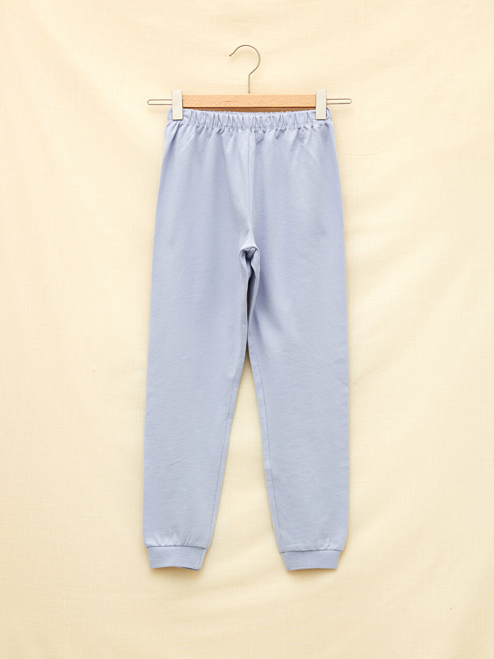 طقم بيجامة للبنات ياقة دائرية كم طويل مطبوع-2