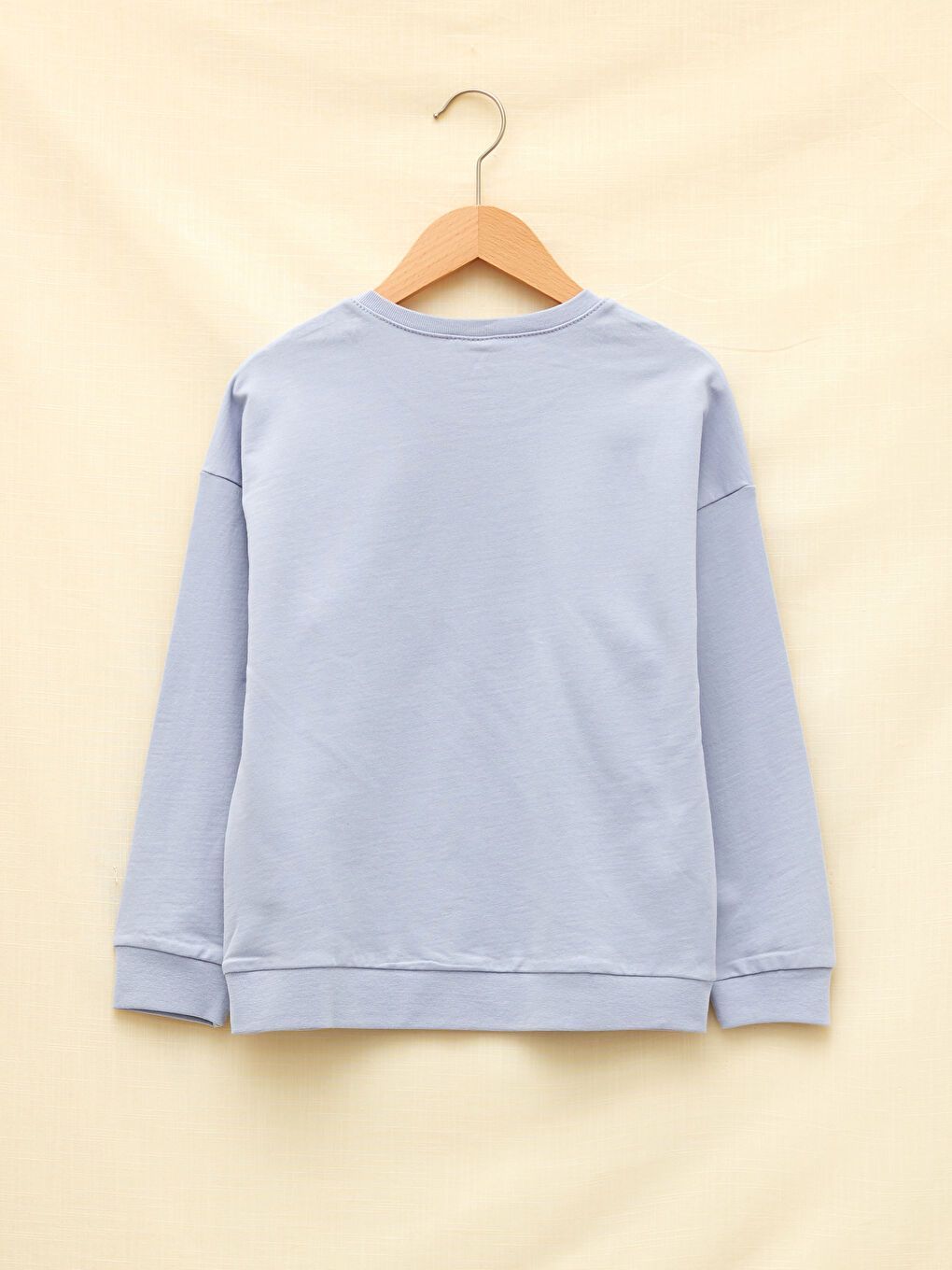 طقم بيجامة للبنات ياقة دائرية كم طويل مطبوع-3